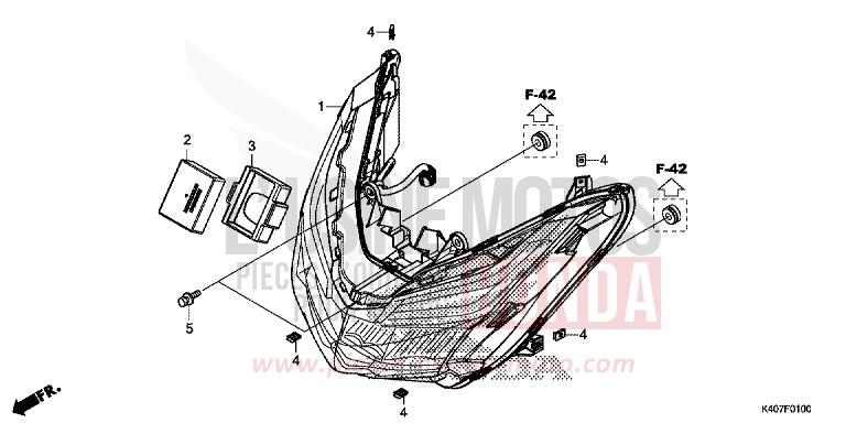 HEADLIGHT (NSS125DF/ADF/ADH) for Forza 125 NOIR (NH1) from 2017